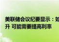 美联储会议纪要显示：如果通胀持续在较高水平或进一步上升 可能需要提高利率