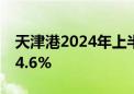 天津港2024年上半年集装箱吞吐量同比增长4.6%