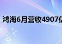 鸿海6月营收4907亿元新台币 同比增长16%