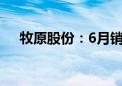 牧原股份：6月销售生猪收入107.1亿元