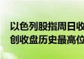 以色列股指周日收涨约2.3%，逼近两年前所创收盘历史最高位