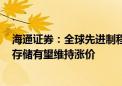 海通证券：全球先进制程产能不足情况下 2024年全年主流存储有望维持涨价