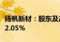 扬帆新材：股东及高管拟合计减持股份不超过2.05%