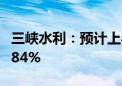 三峡水利：预计上半年净利同比增长565%-684%