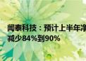 闻泰科技：预计上半年净利与上年同期（追溯调整后）相比减少84%到90%