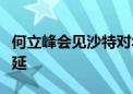 何立峰会见沙特对华经济合作事务负责人鲁梅延