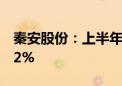 秦安股份：上半年净利同比预减45.4%至53.2%