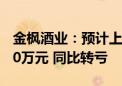 金枫酒业：预计上半年净亏损1510万元-1840万元 同比转亏