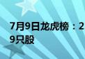 7月9日龙虎榜：2.34亿抢筹欧菲光 机构净买9只股