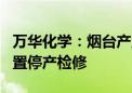 万华化学：烟台产业园MDI、TDI等一体化装置停产检修