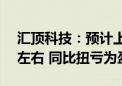 汇顶科技：预计上半年归母净利润3.17亿元左右 同比扭亏为盈