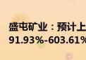 盛屯矿业：预计上半年归母净利润同比增加491.93%-603.61%