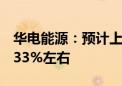 华电能源：预计上半年归母净利润同比增加433%左右