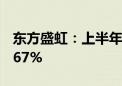 东方盛虹：上半年净利同比预降79.78%-82.67%