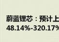 蔚蓝锂芯：预计上半年归母净利润同比增长248.14%-320.17%