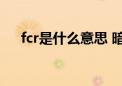 fcr是什么意思 暗黑（FCR是什么意思）