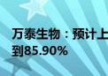 万泰生物：预计上半年净利同比减少82.96%到85.90%