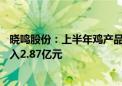 晓鸣股份：上半年鸡产品累计销售数量9407.44万羽 销售收入2.87亿元