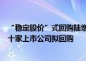 “稳定股价”式回购陡增 7月以来道森股份、豪美新材等逾十家上市公司拟回购