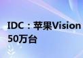 IDC：苹果Vision Pro今年销量预计不会超过50万台