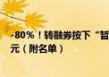 -80％！转融券按下“暂停键” 仅剩30股转融券余额超1亿元（附名单）