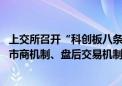 上交所召开“科创板八条”基金公司系列座谈会 探讨优化做市商机制、盘后交易机制等