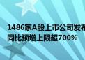 1486家A股上市公司发布2024年半年度业绩预告 24家净利同比预增上限超700%