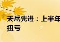 天岳先进：上半年预盈1亿元—1.1亿元 同比扭亏