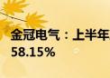 金冠电气：上半年净利润同比预增52.07%—58.15%