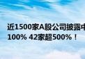 近1500家A股公司披露中报业绩预告：312家净利润增速超100% 42家超500%！