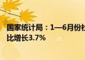 国家统计局：1—6月份社会消费品零售总额235969亿元 同比增长3.7%