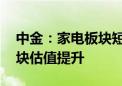 中金：家电板块短期回调 长期比较优势助板块估值提升