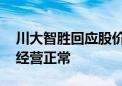 川大智胜回应股价涨停：原因没法判定 公司经营正常