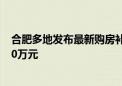 合肥多地发布最新购房补贴政策 单套补贴金额最高不超过10万元