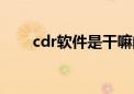 cdr软件是干嘛的（cdr软件是什么）