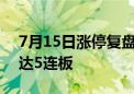 7月15日涨停复盘：智能驾驶涨停潮 星网宇达5连板