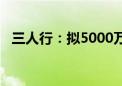 三人行：拟5000万元-1亿元回购公司股份