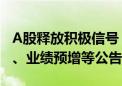 A股释放积极信号！一大批上市公司发布回购、业绩预增等公告