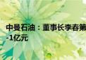 中曼石油：董事长李春第或其控制的企业计划增持5000万元-1亿元