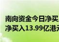 南向资金今日净买入23.96亿港元 腾讯控股获净买入13.99亿港元