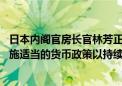 日本内阁官房长官林芳正：预期日本央行与政府密切合作 实施适当的货币政策以持续、稳定地实现物价目标