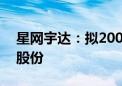 星网宇达：拟2000万元-3000万元回购公司股份