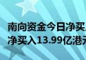 南向资金今日净买入61.24亿港元 腾讯控股获净买入13.99亿港元