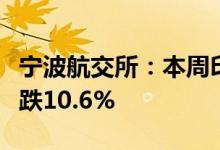 宁波航交所：本周印巴航线运价指数较上周下跌10.6%