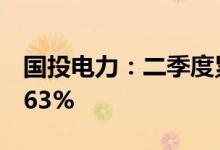 国投电力：二季度累计完成发电量同比增14.63%