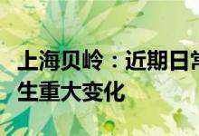 上海贝岭：近期日常经营情况及外部环境未发生重大变化