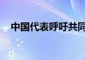 中国代表呼吁共同坚持全球治理正确方向