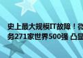 史上最大规模IT故障！微软蓝屏事件背后：“肇事企业”服务271家世界500强 凸显全球技术基础设施的脆弱性