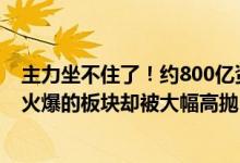 主力坐不住了！约800亿资金借道ETF蜂拥进场 但这个持续火爆的板块却被大幅高抛