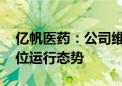 亿帆医药：公司维生素B5产品价格仍处于低位运行态势